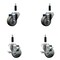 Service Caster 3'' Gray Poly Wheel Swivel 7/8'' Expanding Stem Caster Set 2 Brakes, 4PK SCC-EX20S314-PPUB-2-TLB-2-78 - alternate 1